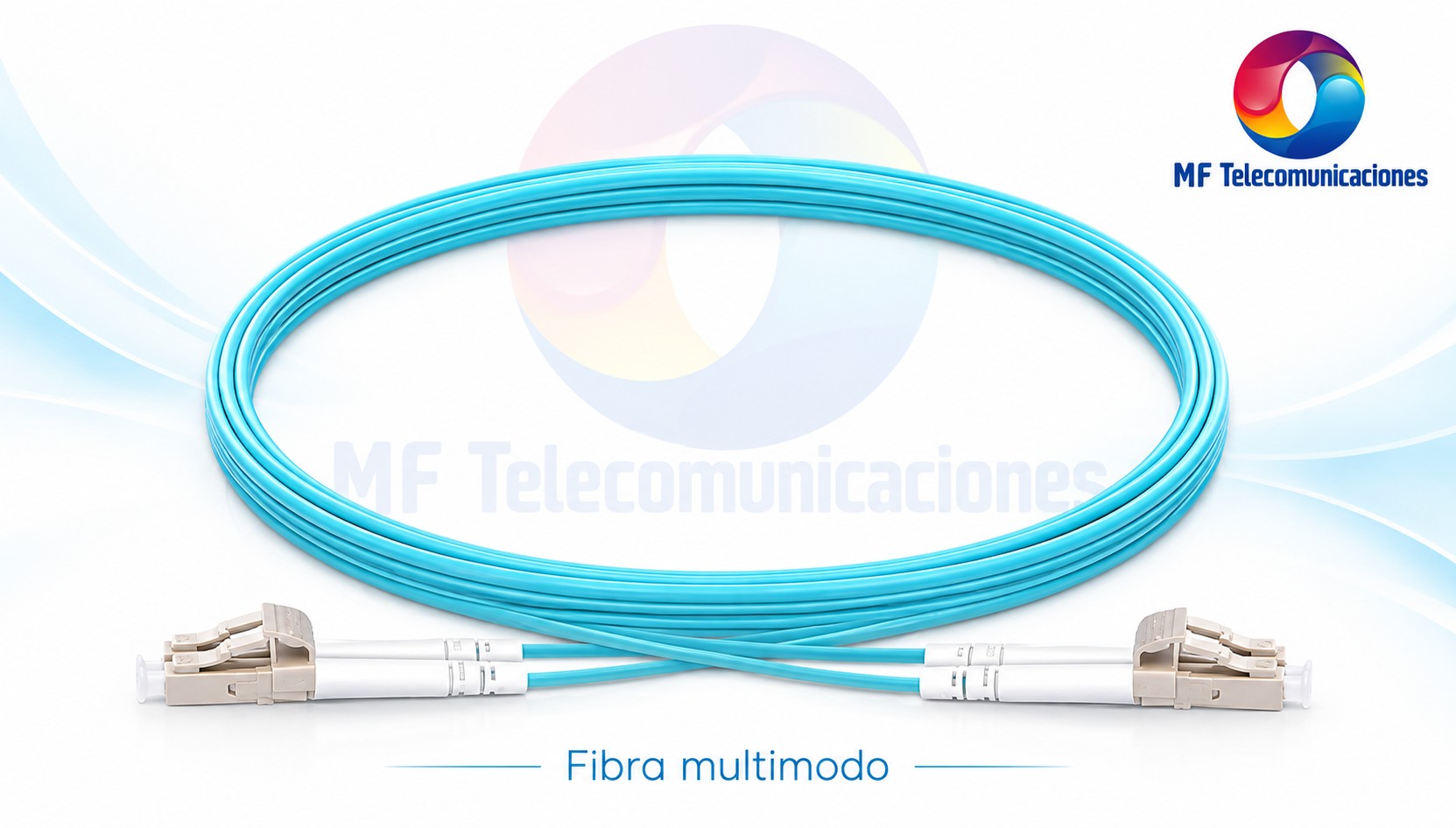 Cable de fibra multimodo con marca de agua de MF Telecomunicaciones