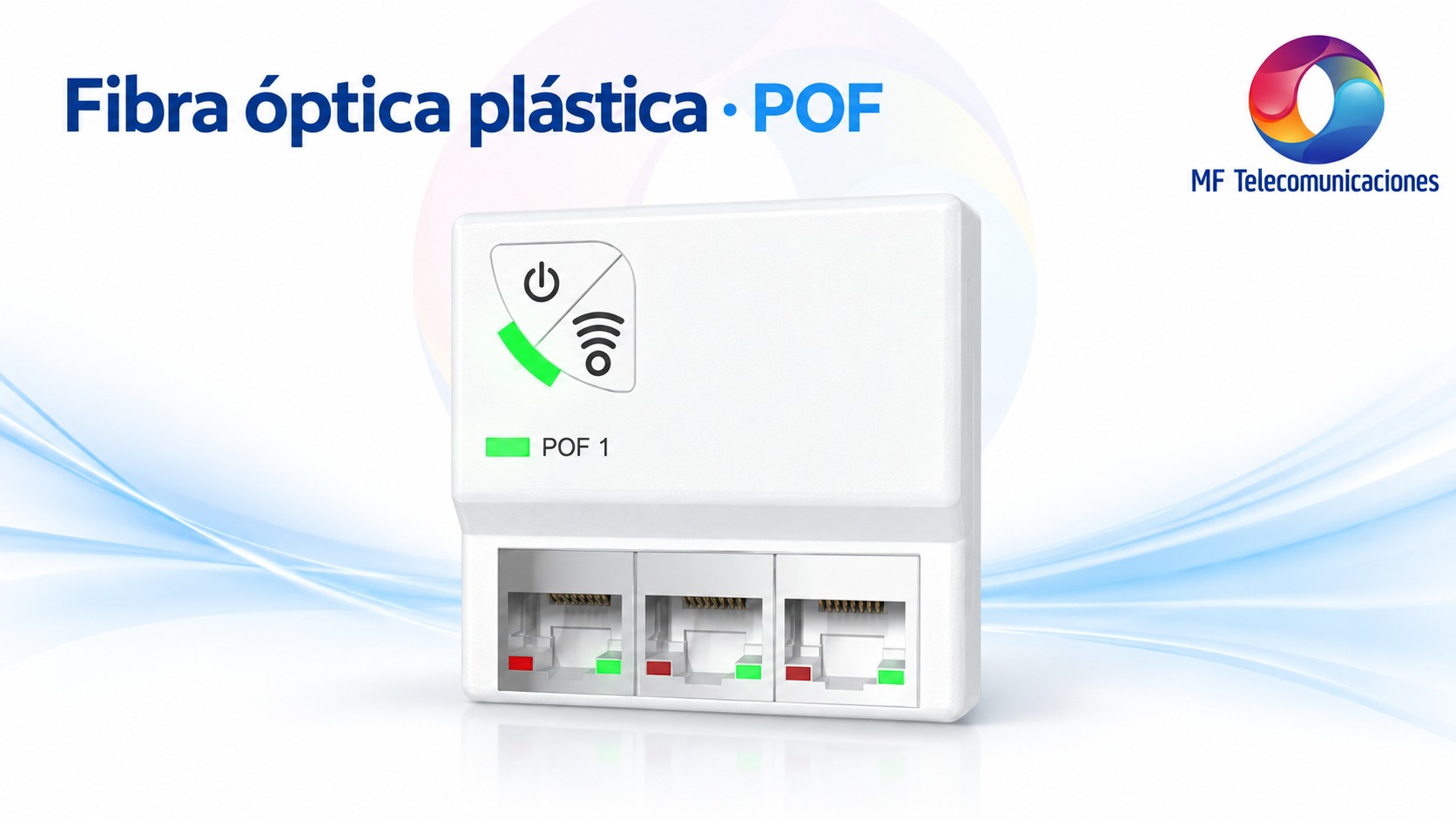 Fibra óptica plástica con marca de agua de MF Telecomunicaciones